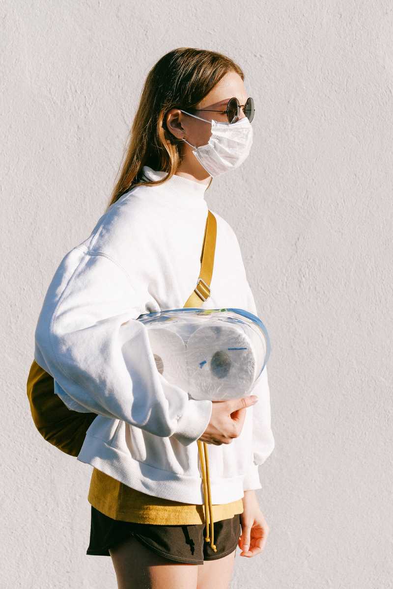 Woman with toilet paper